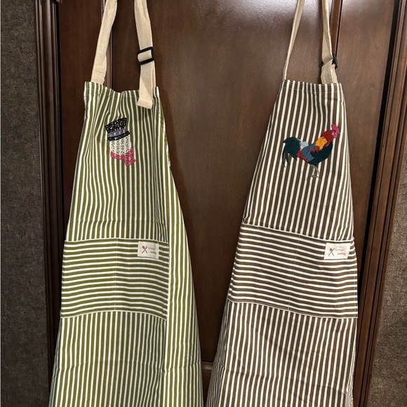 Embroidered Rooster Stripe Apron Custom Made - Picture 2 of 3